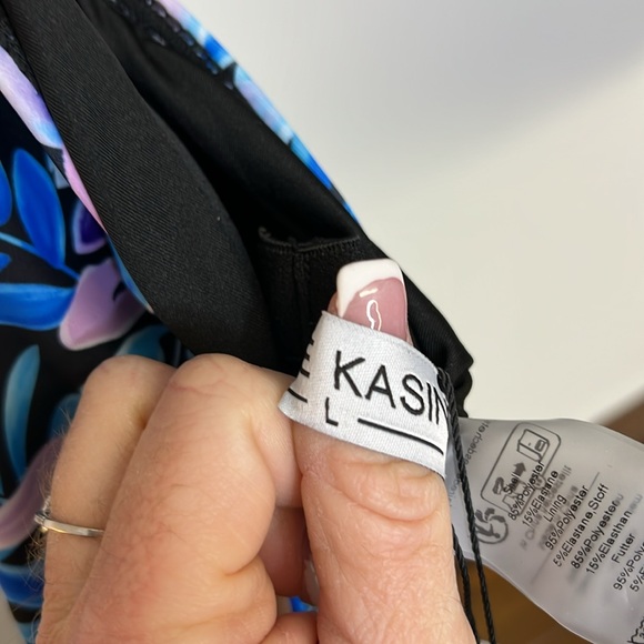 NWT Kate Kasin Tummy Control Two Piece Tropical Print Swimdress w/ Boyshorts- L - Picture 6 of 11